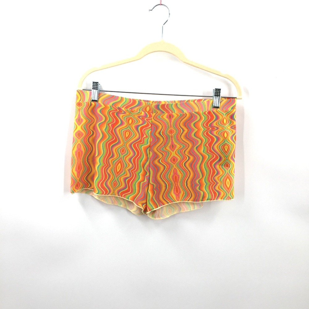 NEW Kendall + Kylie mesh sheer cove up swim shorts hippy retro 70s psychedelic L